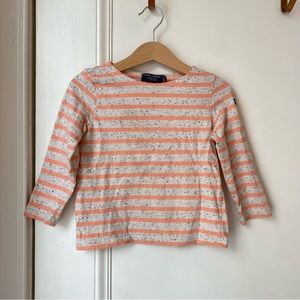Saint James Breton Heathered Coral Striped Shirt